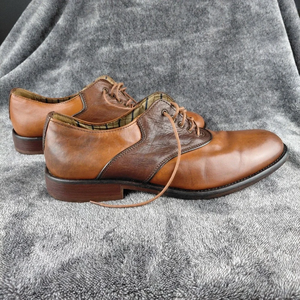 Johnston‎ & Murphy Mens 10M Brown Leather Saddle Oxford Shoes 20-8462 Two Tone